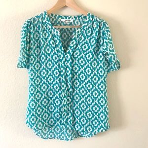 Daniel Rainn Short Sleeve Printed Blouse